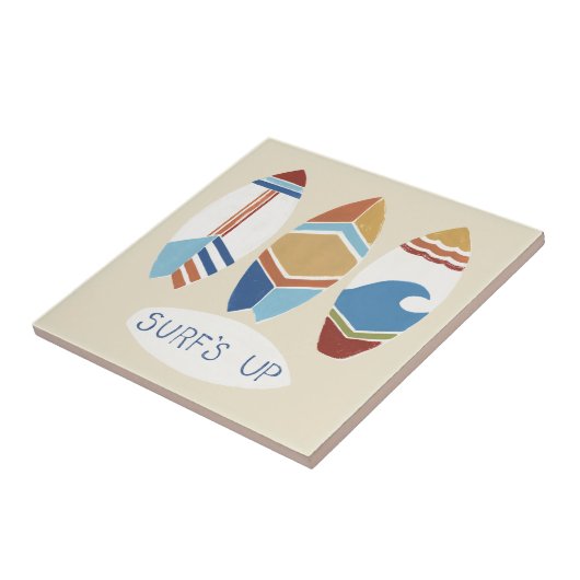 Surf omhoog! Surfplanken Tegeltje (Zijkant)