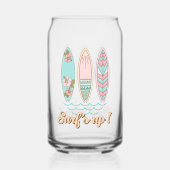 Surf omhoog! Tropisch strand Zomer Surfen Blikvorm Glas (Voorkant)