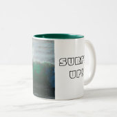 Surf omhoog! tweekleurige koffiemok (Voorkant rechts)