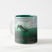 Surf omhoog! tweekleurige koffiemok (Voorkant links)