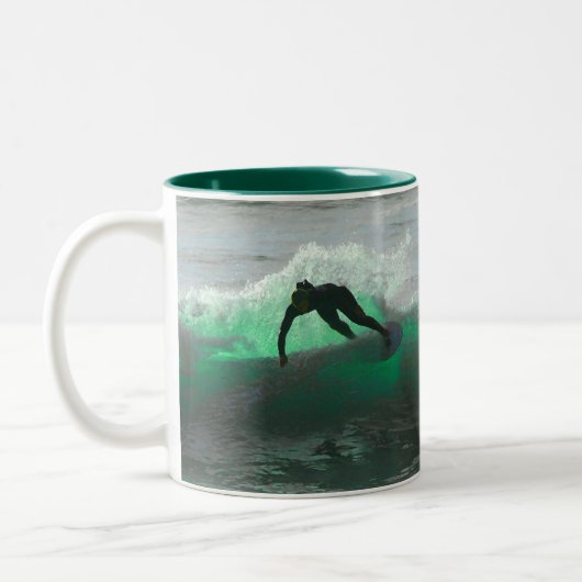 Surf omhoog! tweekleurige koffiemok (Links)