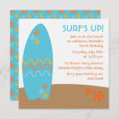 Surf omhoog! Uitnodigingen van partijen om te slaa (Voorkant / Achterkant)