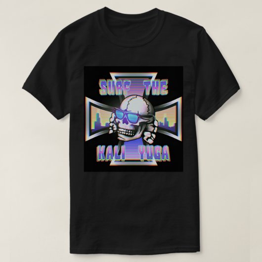 Surf op de Kali Yuga T T-shirt (Design voorkant)