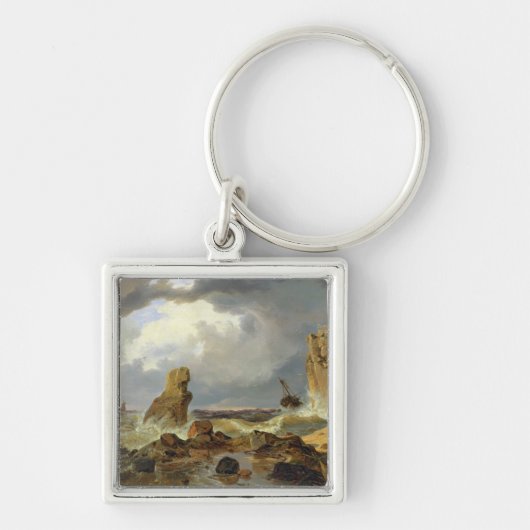 Surf op een Rocky Coast, 1835 Sleutelhanger (Voorkant)