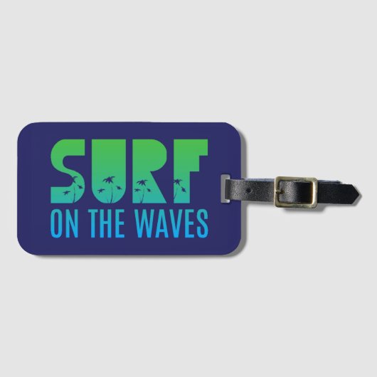 Surf op het Poster Waves Bagagelabel (Voorkant (horizontaal))