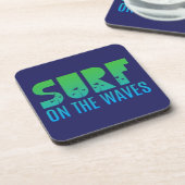 Surf op het Poster Waves Bier Onderzetter (Linkerzijde)