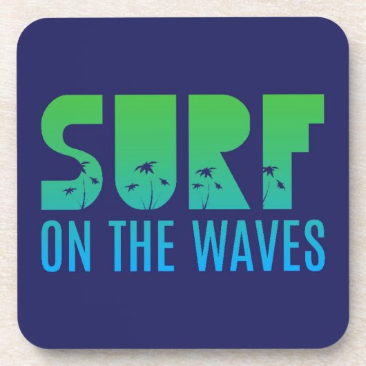Surf op het Poster Waves Bier Onderzetter (Voorkant)