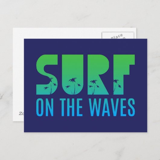 Surf op het Poster Waves Briefkaart (Voorkant / Achterkant)