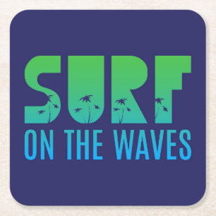 Surf op het Poster Waves Kartonnen Onderzetters