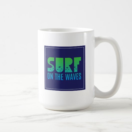 Surf op het Poster Waves Koffiemok (Rechts)