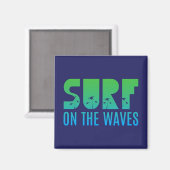 Surf op het Poster Waves Magneet (Voorkant / Achterkant)