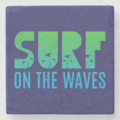 Surf op het Poster Waves Stenen Onderzetter (Voorkant)