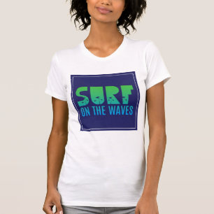 Surf op het Poster Waves T-shirt