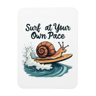 Surf op je eigen tempo Grappige surfslak Magneet