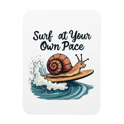 Surf op je eigen tempo Grappige surfslak Magneet (Verticaal)