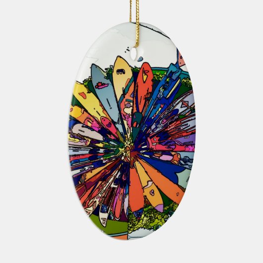 Surf op Maui Keramisch Ornament (Rechts)