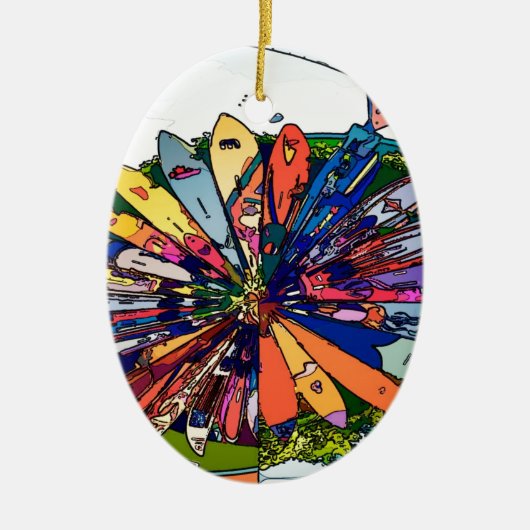 Surf op Maui Keramisch Ornament (Voorkant)