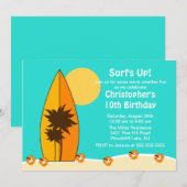 Surf op overdag zwemmen in surfplank kaart (Voorkant / Achterkant)