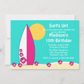 Surf op overdag zwemmen in surfplank kaart (Voorkant)