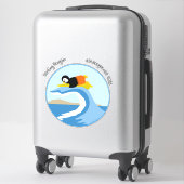 Surf-op-pinguïn, vinylSticker met waterscheiding Sticker (Koffer)
