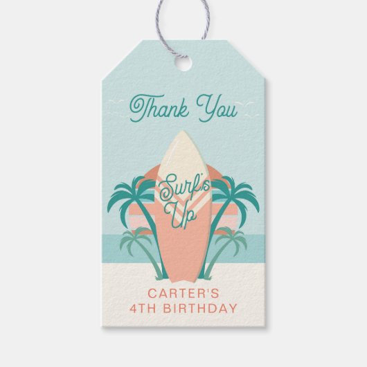 Surf op strand op dag Labels cadeau Cadeaulabel (Voorkant)