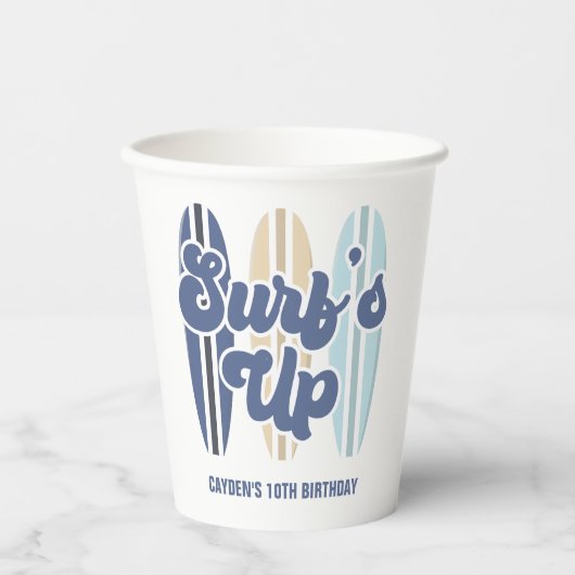 Surf op strandstralen papieren bekers (Voorkant)