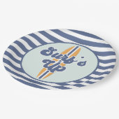 Surf op strandstralen papieren bordje (Gekanteld)