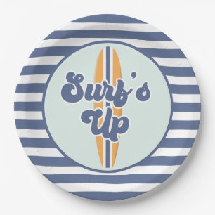 Surf op strandstralen papieren bordje