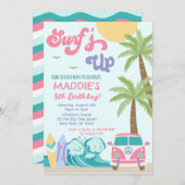 Surf op Surf Beach girl Uitnodiging (Voorkant / Achterkant)