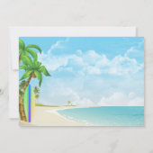 Surf op surfbord en strand op zaterdag kaart (Achterkant)