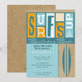 Surf op uitnodiging van Birthday (Voorkant / Achterkant)