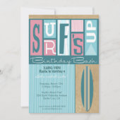 Surf op uitnodiging van Birthday - roze (Voorkant)