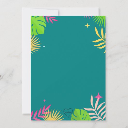 Surf op verjaardagsuitnodiging kaart (Achterkant)