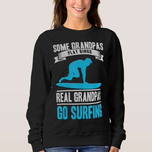 Surf Opa Ga Surfen Opa Surfplank Oud Trui (Voorkant)