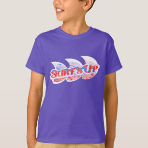 Surf Opblauw paars rood en wit T-shirt