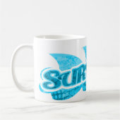Surf - Optie heldere blauwe golven surfer sport mo Koffiemok (Links)