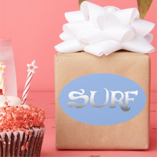 Surf ovale grote stickers (Feest)