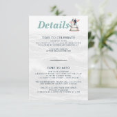 Surf Paar Bruiloft Informatiekaartje (Staand voorkant)