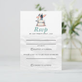 Surf Paar Bruiloft RSVP Kaartje (Staand voorkant)