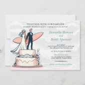 Surf paar bruiloft uitnodiging (Voorkant)