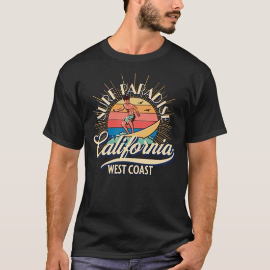 Surf Paradise California West Coast T-shirt (Voorkant)
