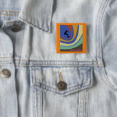 Surf Paradise surfer op kleurrijke golven Vierkante Button 5,1 Cm (In situ)