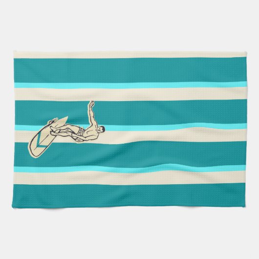Surf Pareau Hawaïaanse Gestreepte Keukenhanddoek (Horizontaal)