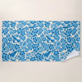 Surf Pareau Hawaiian Hibiscus Aloha - Blauw Strandlaken (Voorkant)