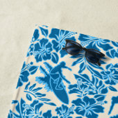 Surf Pareau Hawaiian Hibiscus Aloha - Blauw Strandlaken (In situ)