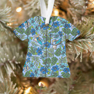Surf Pareau Hawaiian Hibiscus Aloha Hemd- blauw Ornament