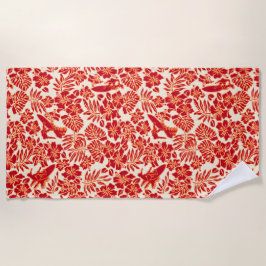 Surf Pareau Hawaiian Hibiscus Aloha - Rood Strandlaken