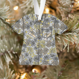 Surf Pareau Hawaiian Hibiscus Aloha Shirt- Grijs Ornament