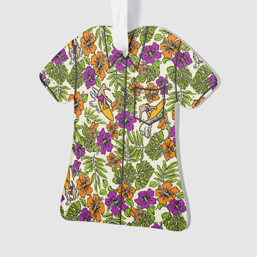 Surf Pareau Hawaiian Hibiscus Aloha Shirt Ornament (voorkant)