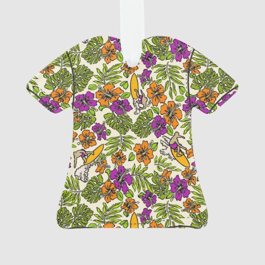 Surf Pareau Hawaiian Hibiscus Aloha Shirt Ornament (achterkant)
